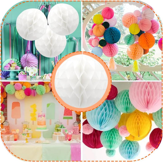 Paper Honeycomb Decoration 23cm – 1 Piece (White)