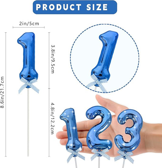 3D Number Cake Topper Blue (No-1)
