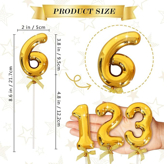 3D Number Cake Topper Gold (No-6)