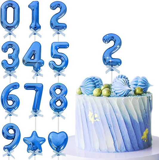 3D Number Cake Topper Blue (No-2)