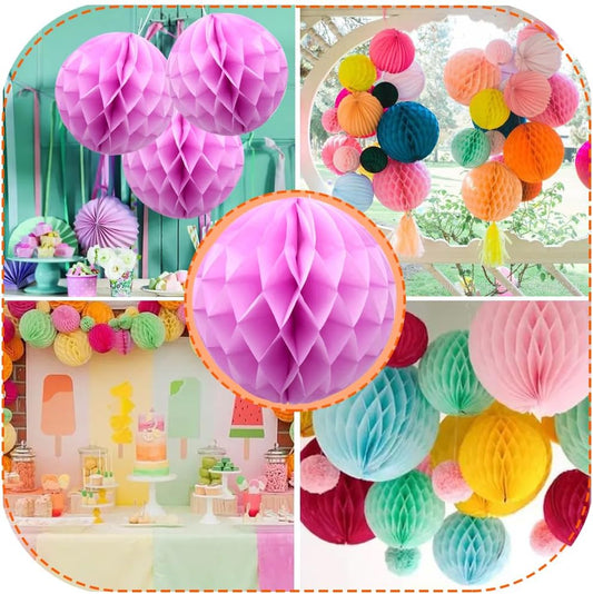 Paper Honeycomb Decoration 23cm – 1.Piece (Pink)