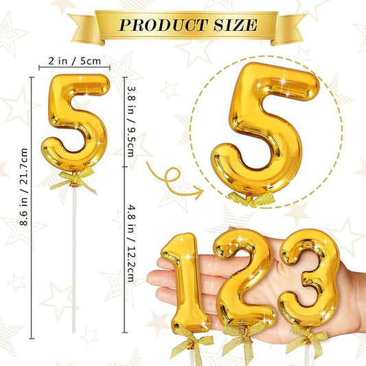 3D Number Cake Topper Gold (No-5)