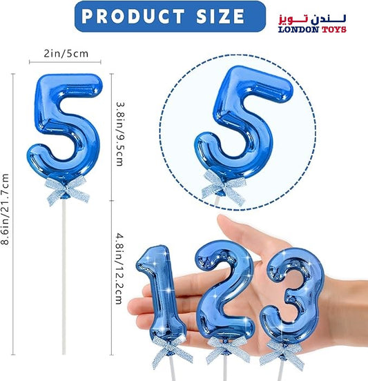 3D Number Cake Topper Blue (No-5)