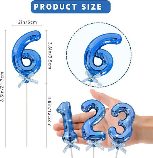 3D Number Cake Topper Blue (No-6)