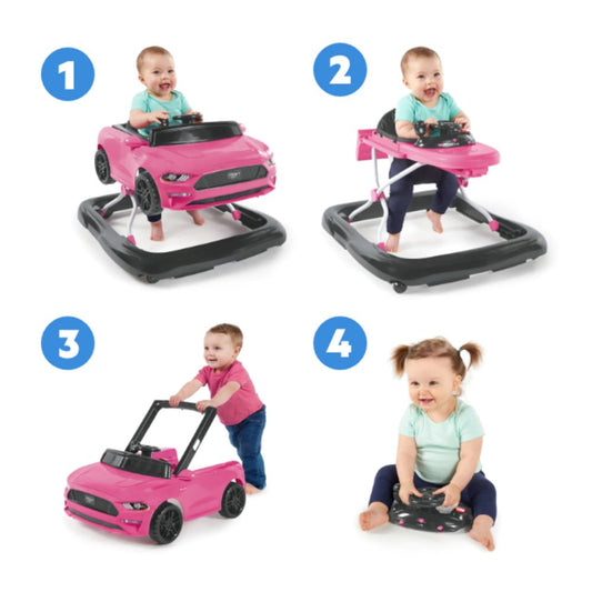 Bright Starts Ford Mustang Pink 4-in-1 - Activity Walker