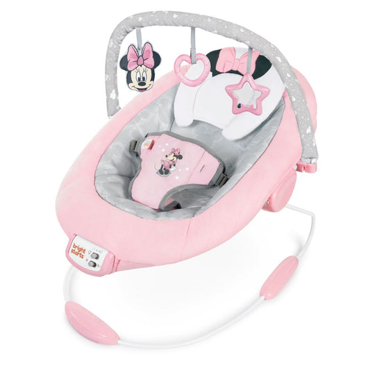 Bright Starts Disney Baby Minnie Mouse Rosy Skies Pink Baby Bouncer Infant Seat