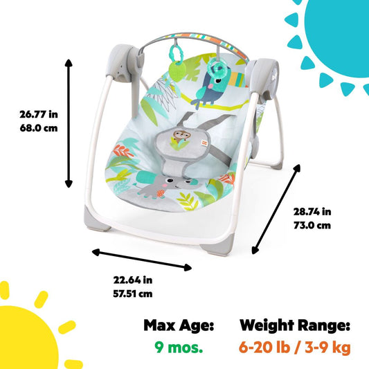 Bright Starts Rainforest Vibes 6-Speed Portable Swing