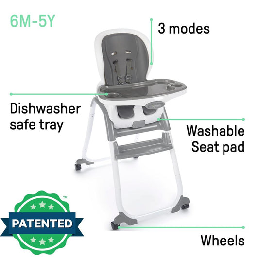 Ingenuity Smart Clean Trio Elite 3-in-1 Convertible Baby Highchair - Slate