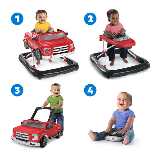Bright Starts Ford F-150 Rapid Red 4-in-1 Walker