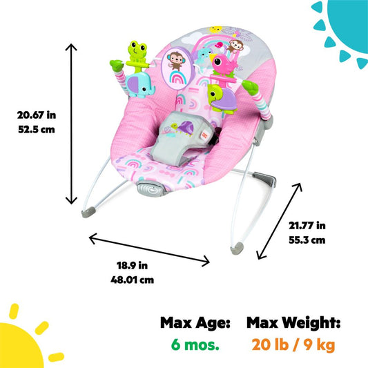 Bright Starts Pink Paradise Vibrating Baby Bouncer
