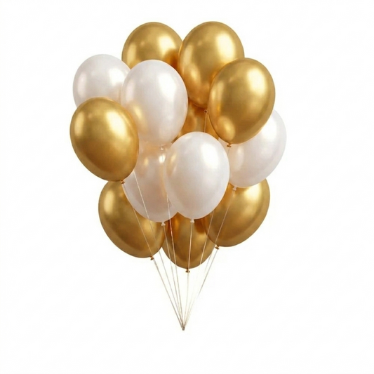 Metallic Green & Silver Helium Balloon Combo Pack 10Pcs – Pre-Filled Party Decoration
