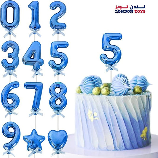 3D Number Cake Topper Blue (No-5)