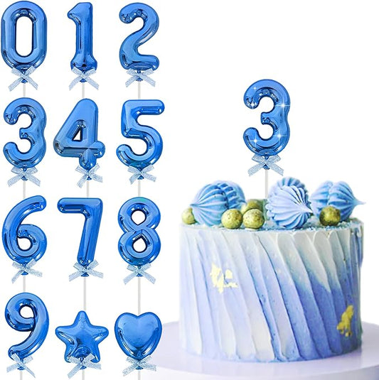 3D Number Cake Topper Blue (No-3)