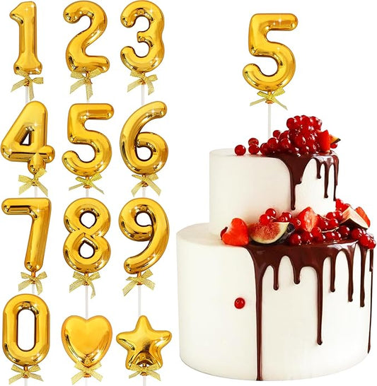 3D Number Cake Topper Gold (No-5)