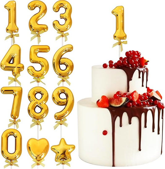 3D Number Cake Topper Gold (No-1)