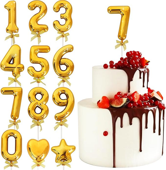 3D Number Cake Topper Gold (No-7)
