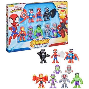 Spidey and Iron Man: Avengers Team-Up! Action Figure Set - 7-Piece Marvel Toy