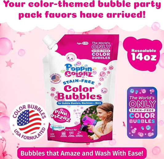 POPPINCOLORZ Color Pink Pizzaz Bubbles 14oz Refill Pouch