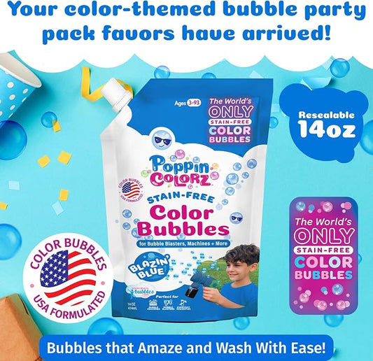 POPPINCOLORZ Color Blazin Blue Bubbles 14oz Refill Pouch
