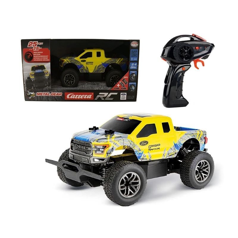 metal gear carrera rc Carrera Rc 1:18 Ford F-150 Raptor Yellow – London Toys
