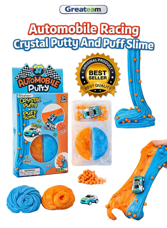 Greateam Automobile Racing Crystal Putty &amp; Puff Slime Set