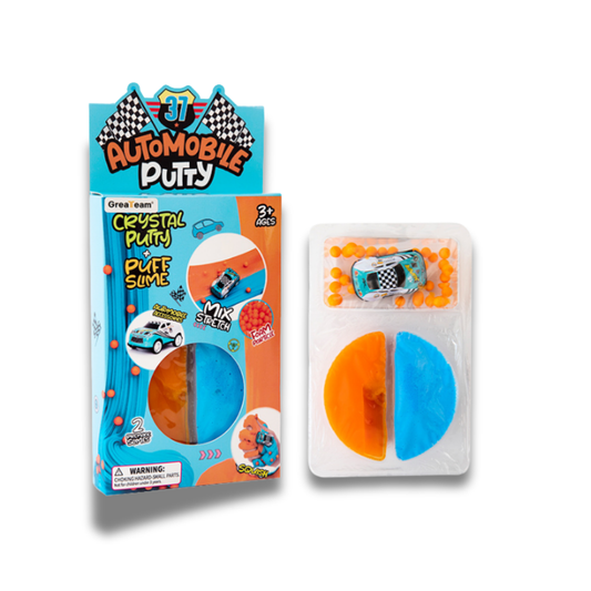 Greateam Automobile Racing Crystal Putty &amp; Puff Slime Set