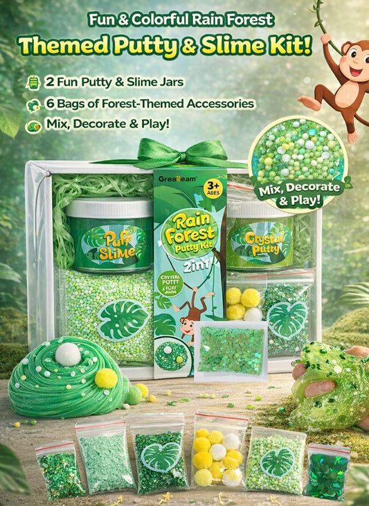 Greateam - Rain Forest  Putty & Puff Slime Kit