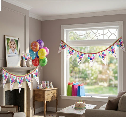 PARTY -  "HAPPY BIRTHDAY" TRIANGLE BANNER