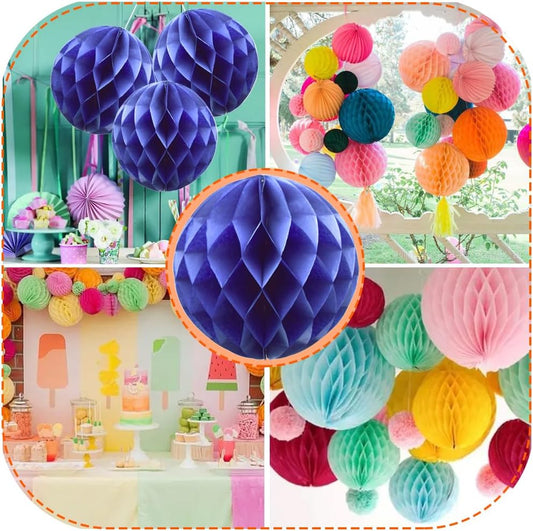 Paper Honeycomb Decoration 23cm – 1.Piece (Royal Blue)