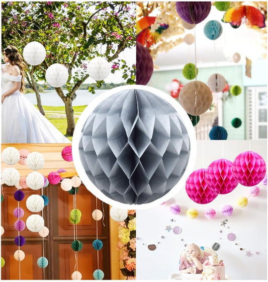 Paper Honeycomb Decoration 23cm – 1.Piece (Gray)