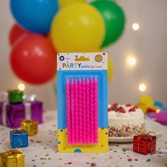 PARTY CANDLE PINK 8PCS
