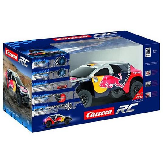 Carrera R/c Peugeot 08 Dkr 16 Red Bull 1:16