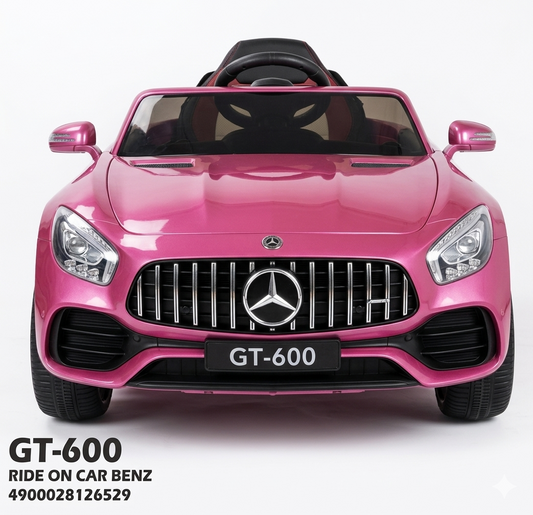 Mercedes Benz GT-600 Inspired 12 Volt Rechargeable Electric Ride On Car - pink (2-5 Years)