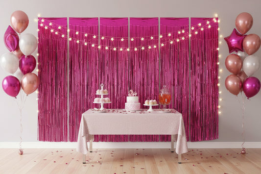 Shimmering Foil Fringe Curtain Backdrop 1.pc - Purple ( 1 Meter (Width) x 1.8 Meters / 180 cm (Height) Regular price