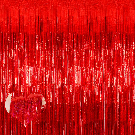 Shimmering Foil Fringe Curtain Backdrop 1.pc - Red ( 1 Meter (Width) x 1.8 Meters / 180 cm (Height) Regular price