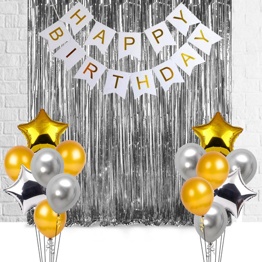 Shimmering Foil Fringe Curtain Backdrop - 1.pc  Silver ( 1 Meter (Width) x 1.8 Meters / 180 cm (Height)