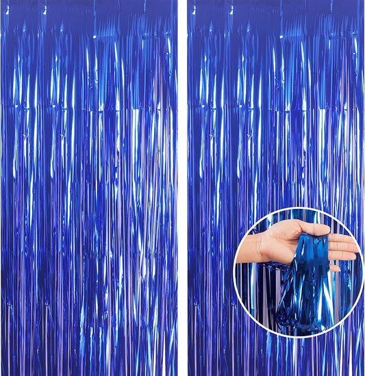 Shimmering Foil Fringe Curtain Backdrop 1. pc - Blue Colur -  ( 1 Meter (Width) x 1.8 Meters / 180 cm (Height)