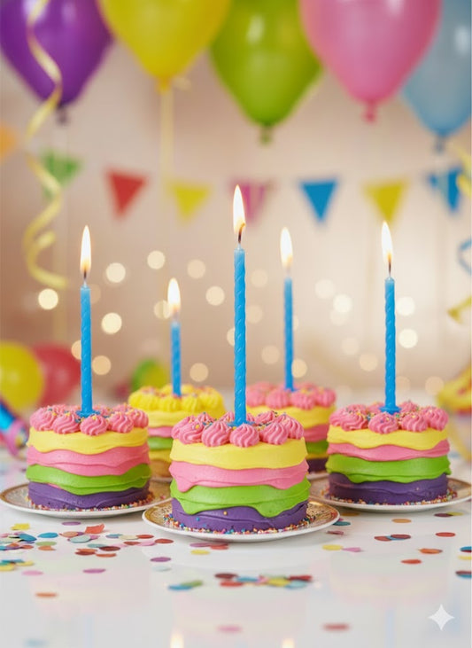 PARTY CANDLE BLUE  8PCS