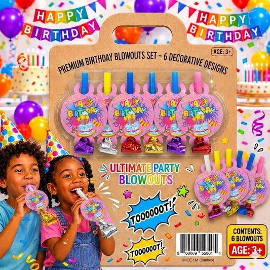 Happy Birthday Party Blow Out – 6 Piece Set