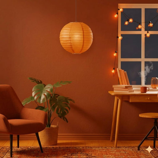Paper Lantern Round  10-Inch (1.Pc Orange )