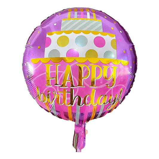 Happy Birthday Foil Balloon – 18 Inch (Helium Filled)