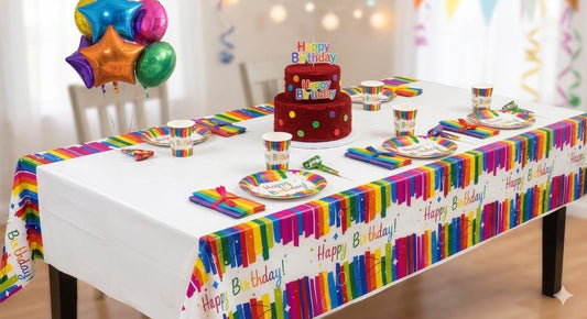 Table Cover Happy Birthday  (180 x 120 cm)