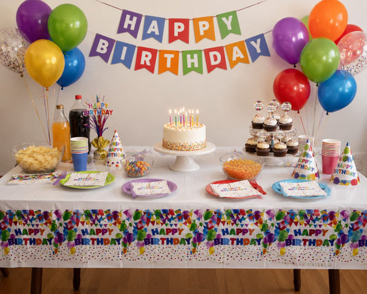 Table Cover Happy Birthday  (180 x 120 cm)