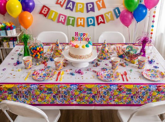 Table Cover Happy Birthday (180 x 120 cm)
