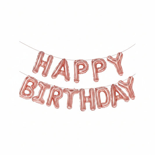 Happy Birthday Foil Banner 16"inch Rose Gold