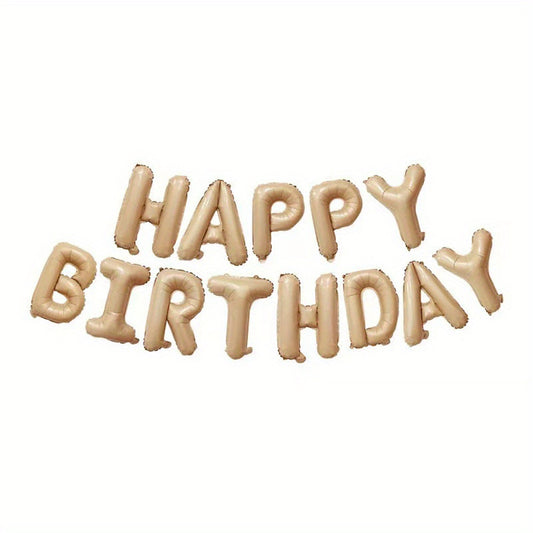 Happy Birthday Foil Banner 16"inch Beige