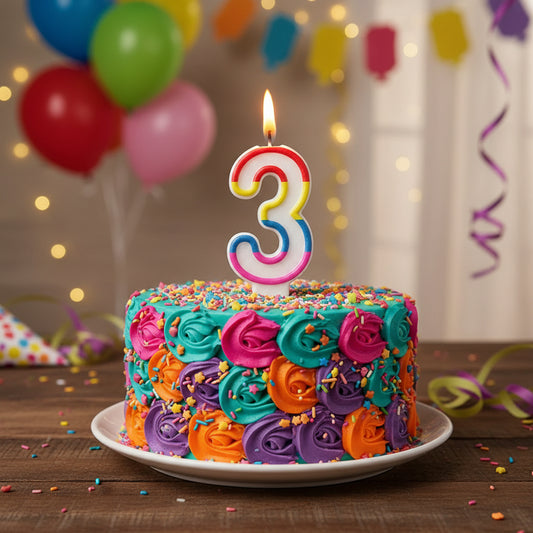 Party Number Candle – "3"