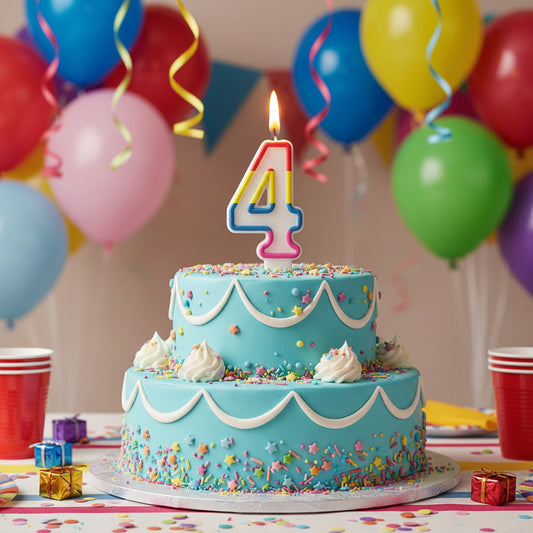 Party Number Candle – "4"