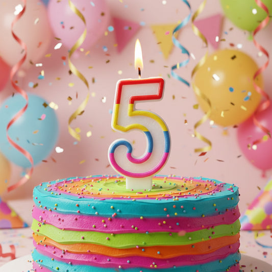 Party Number Candle – "5"