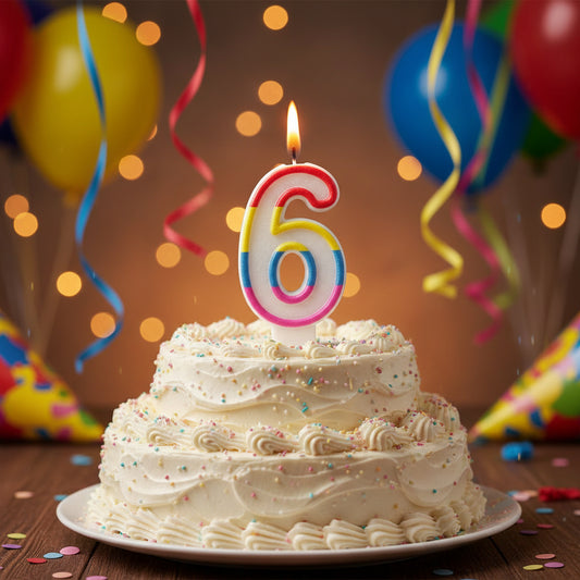 Party Number Candle – "6"